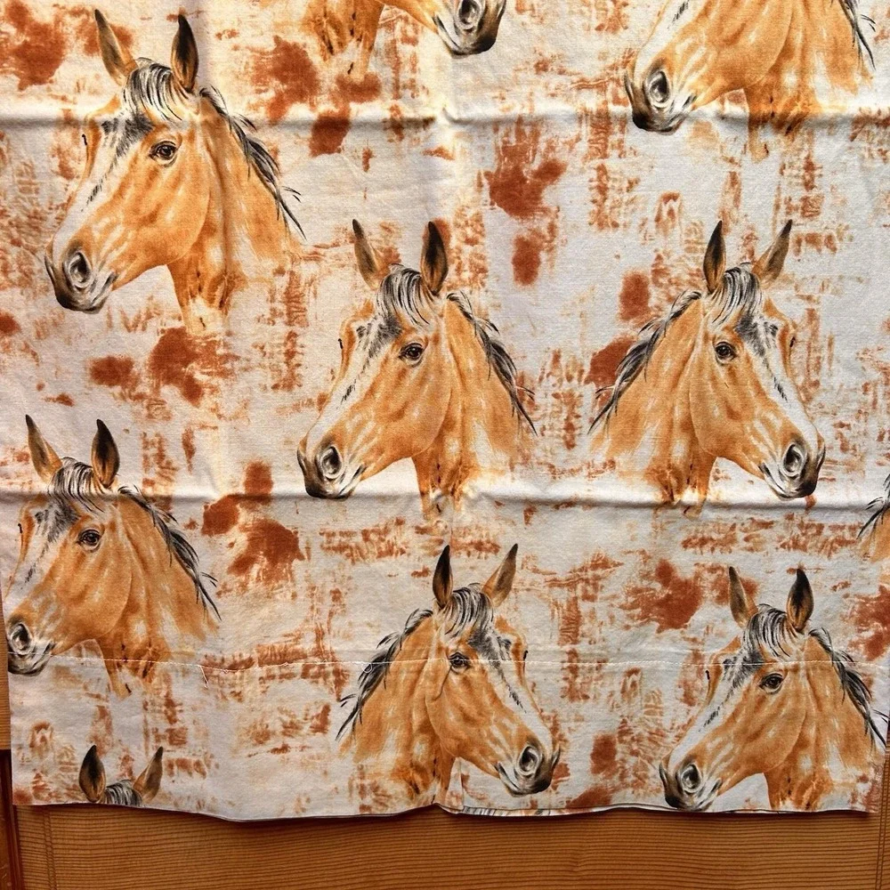 VTG Horses Pillowcase Standard Size Homemade 20